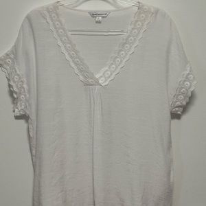 Counterparts White Embellished Lace Relaxed Blouse